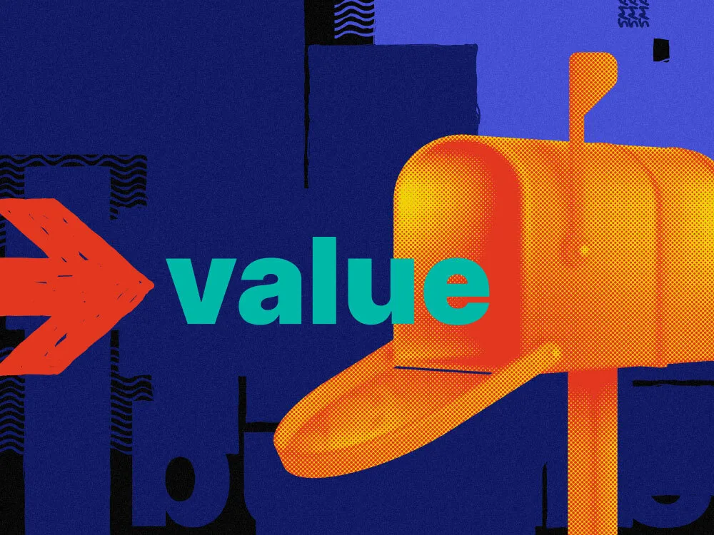 An image showing a mailbox with an arrow pointing and the word "value", indicating that value is delivered to the small business owner