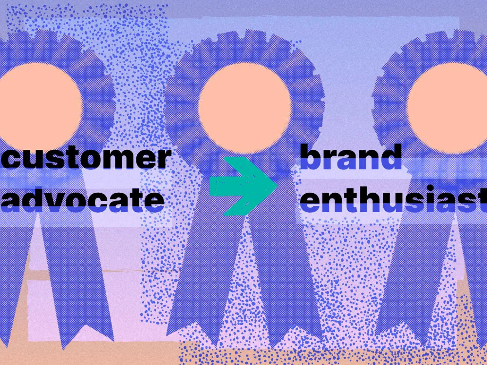 An image showing that the term customer advocate should be replaced with brand enthusiast