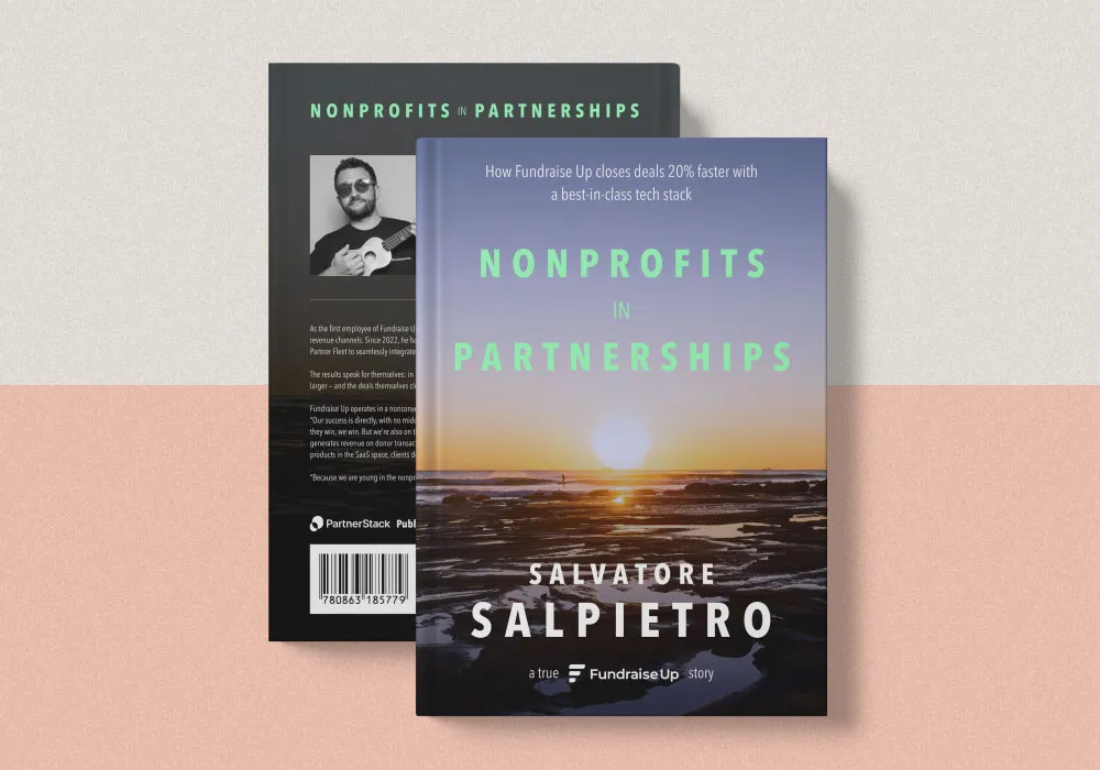A cover image for the fictional book "Nonprofits in Partnerships" by Salvatore Salpietro