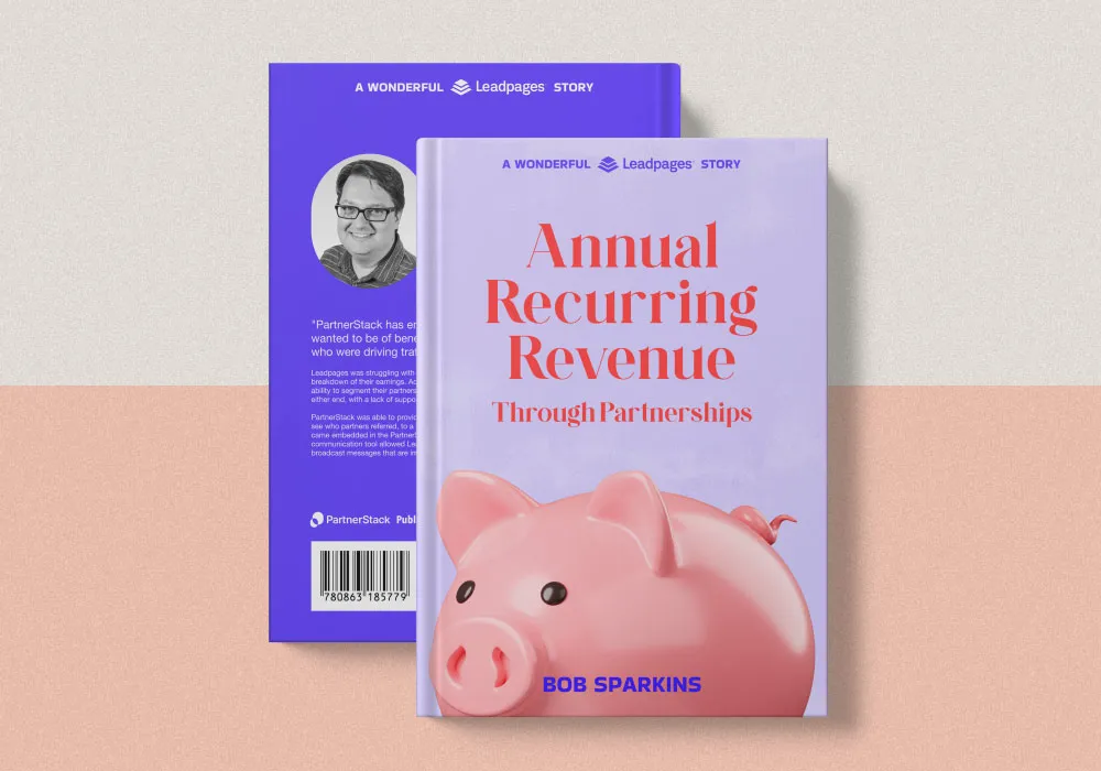 The fictional cover for "Annual Recurring Revenue Through Partnerships" by Bob Sparkins