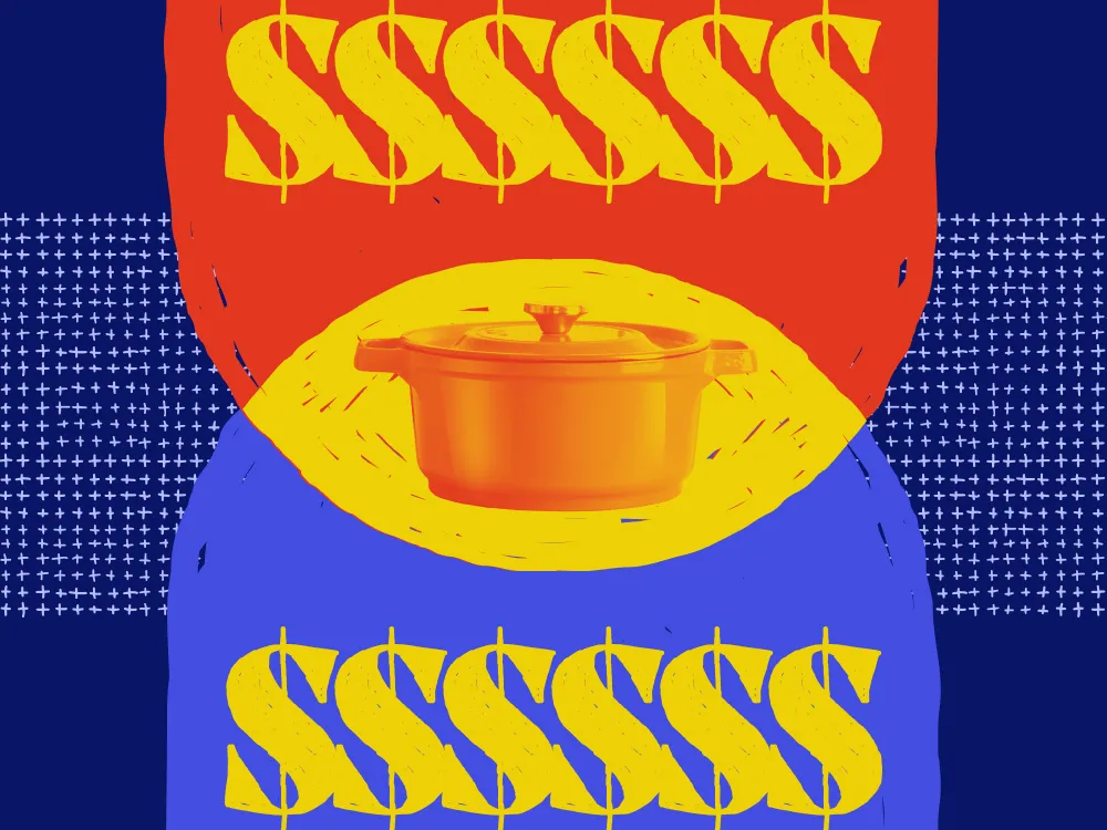 image of pot in the center with dollar signs lining top and bottom