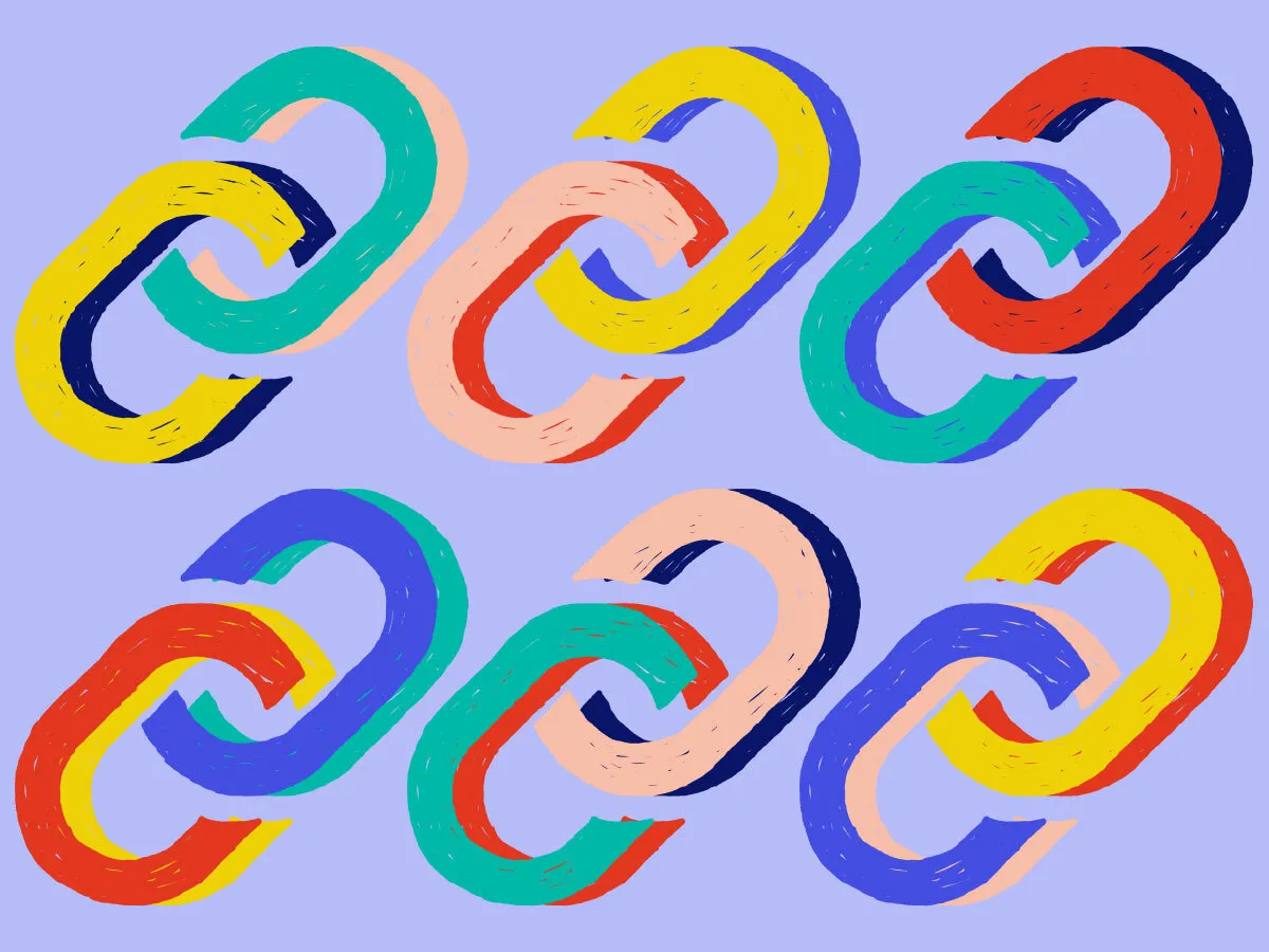 graphically treated links in a grid