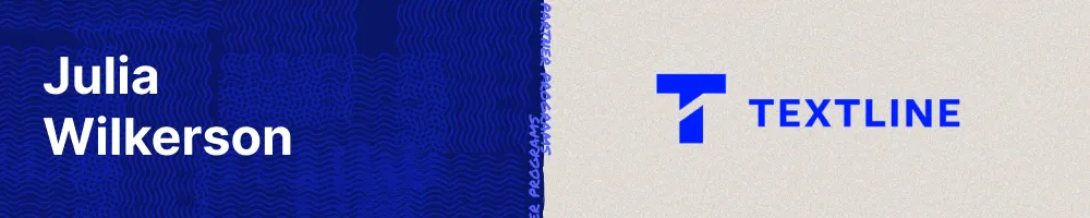 Julia Wilkerson and the Textline logo