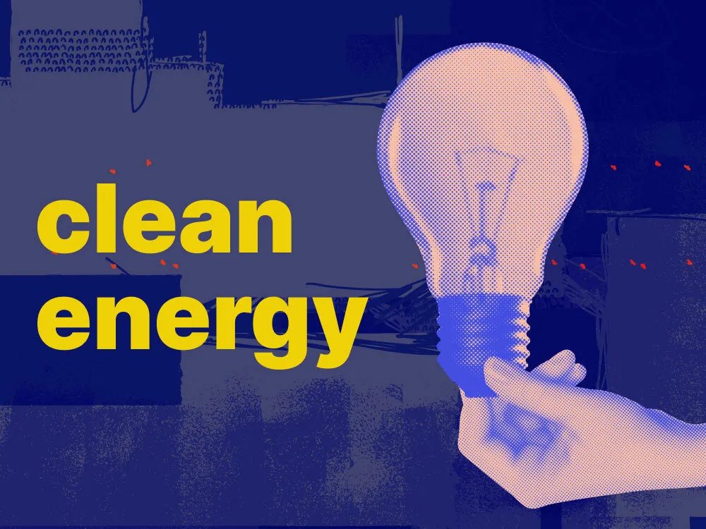 An image showing a light bulb that represents the clean energy sector
