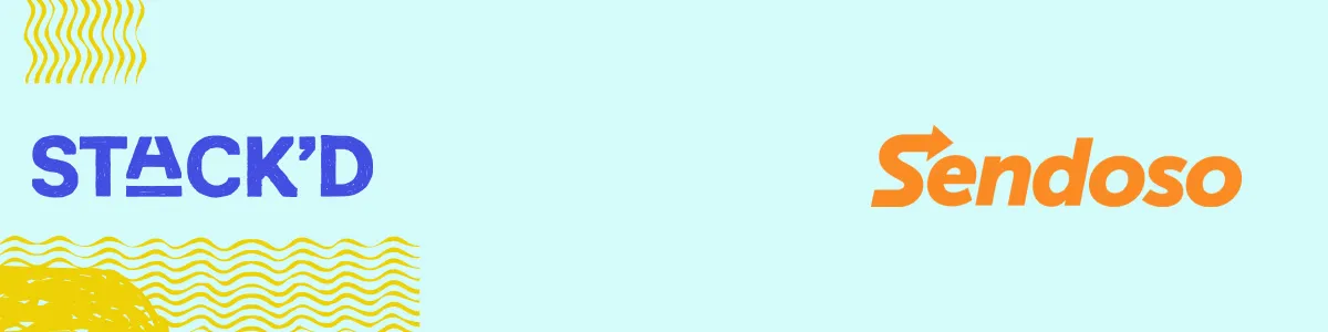 stackd event logo and sendoso company logo