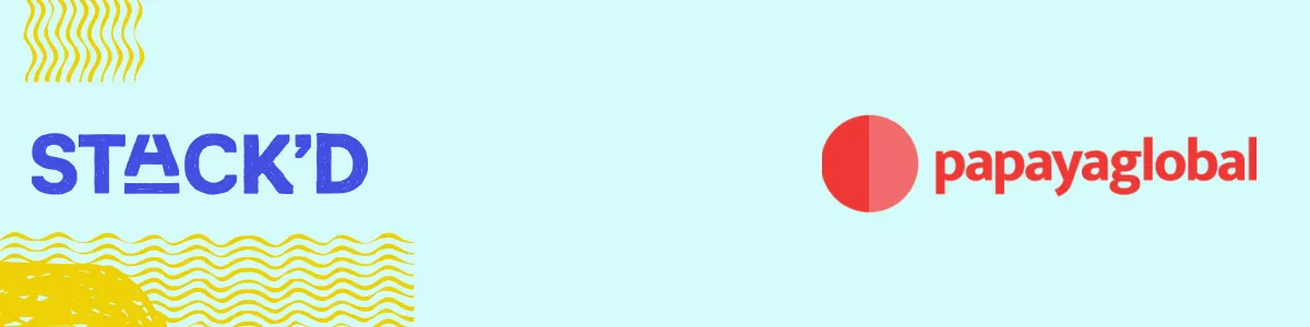 stackd event logo and papayaglobal company logo