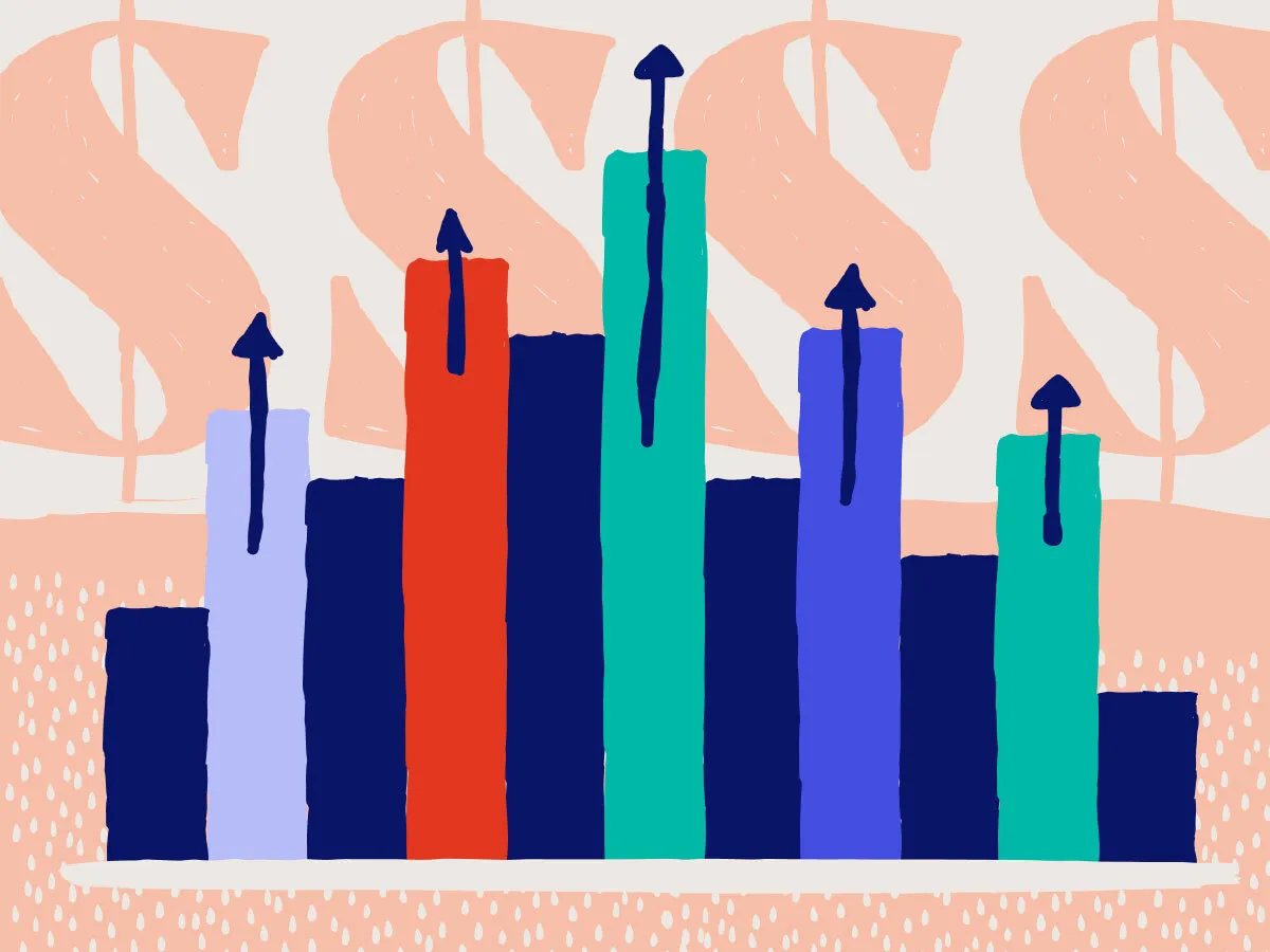 upward trending bar chart