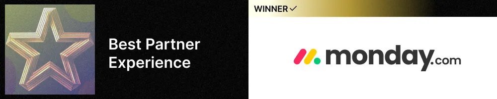 SaaS Partnerships Awards winner for Best Partner Experience, monday.com