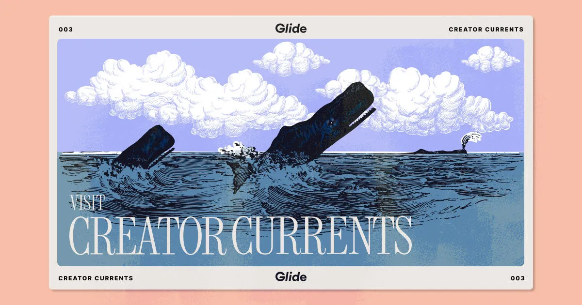 A postcard of Glide's Creator Currnts