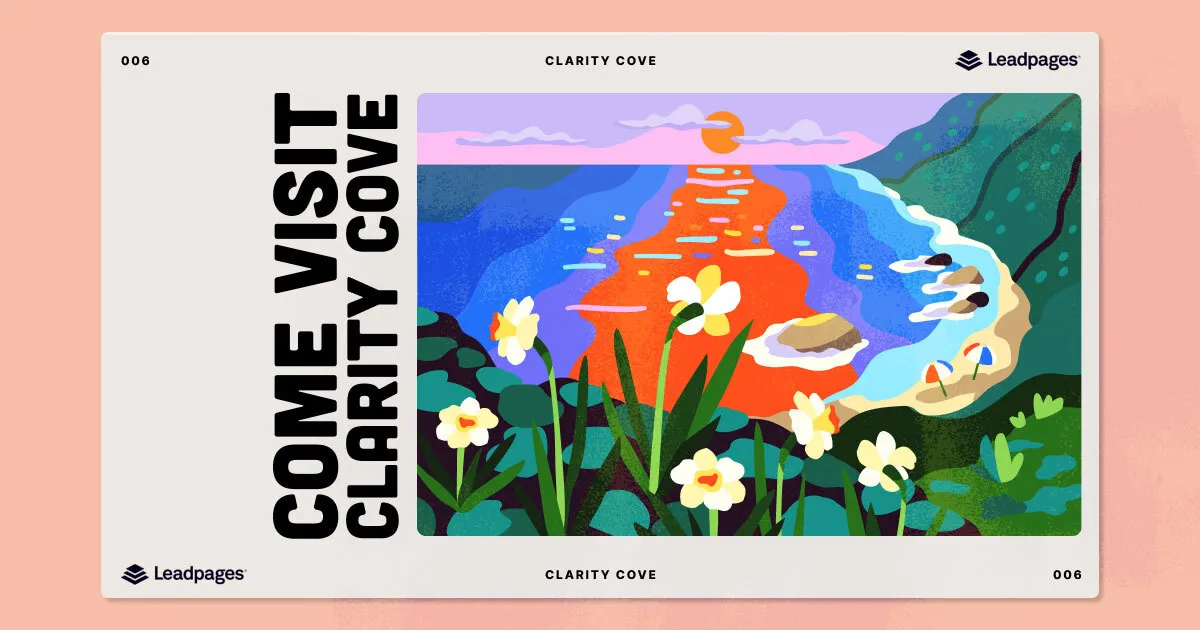 A postcard for Leadpages' Clarity Cove
