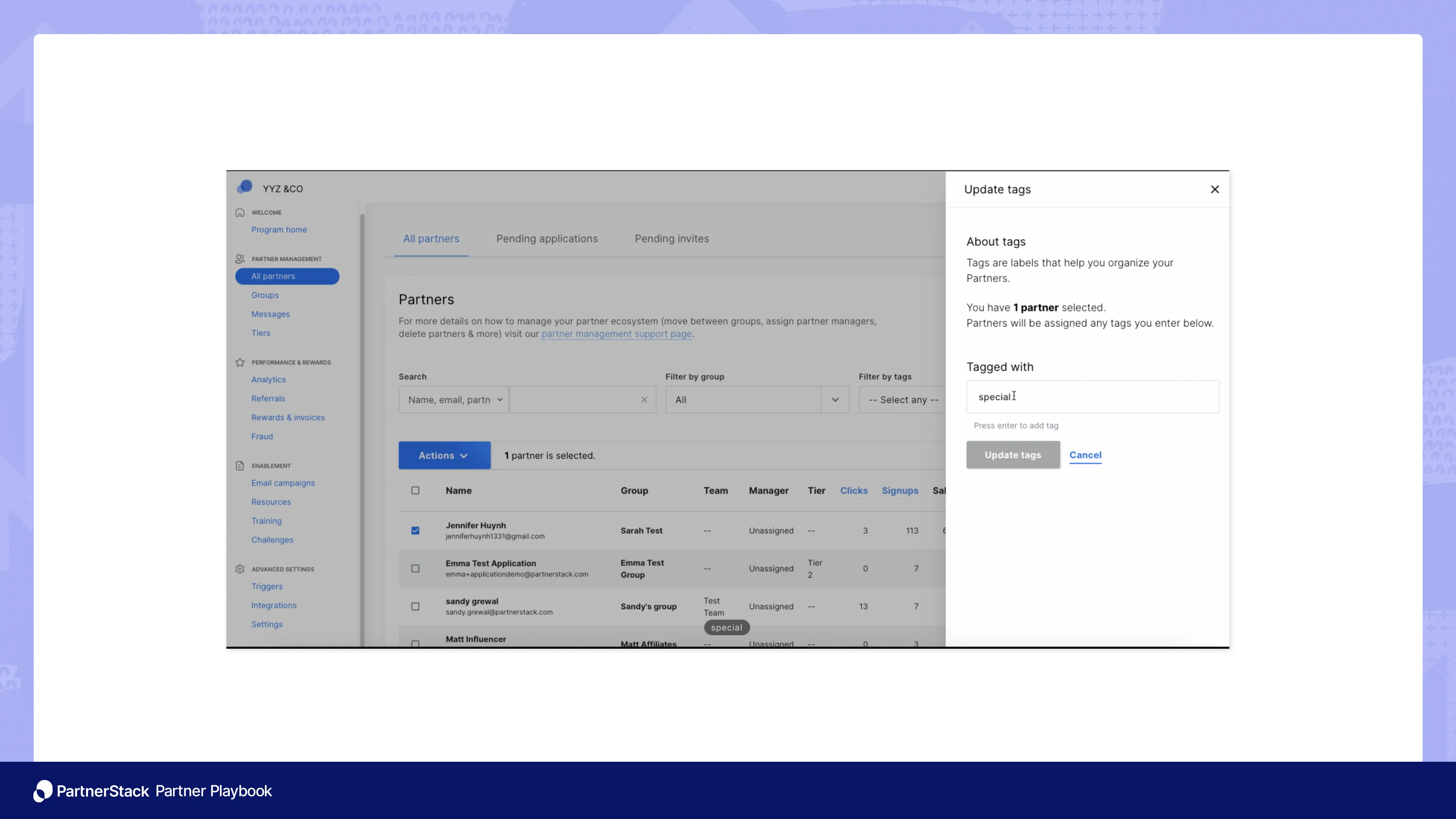 A screenshot of the 91大神 PRM area where you can create partner segments