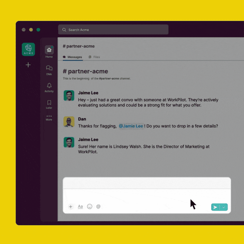 PartnerStack's lead capture in Slack