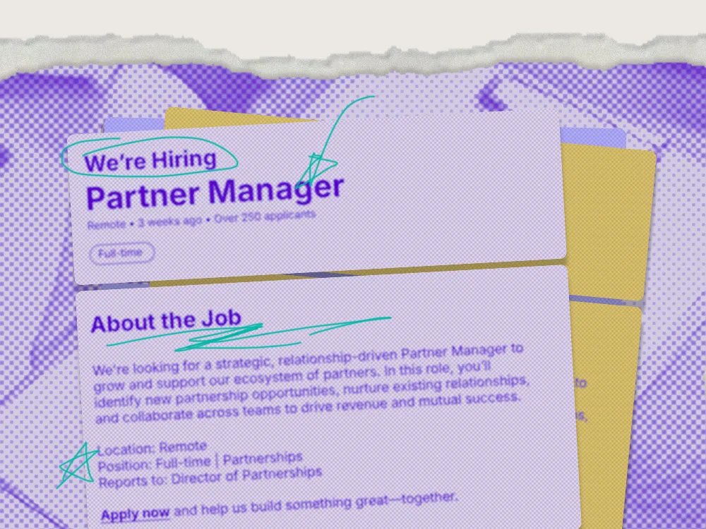 A hiring job description for a partnerships manager