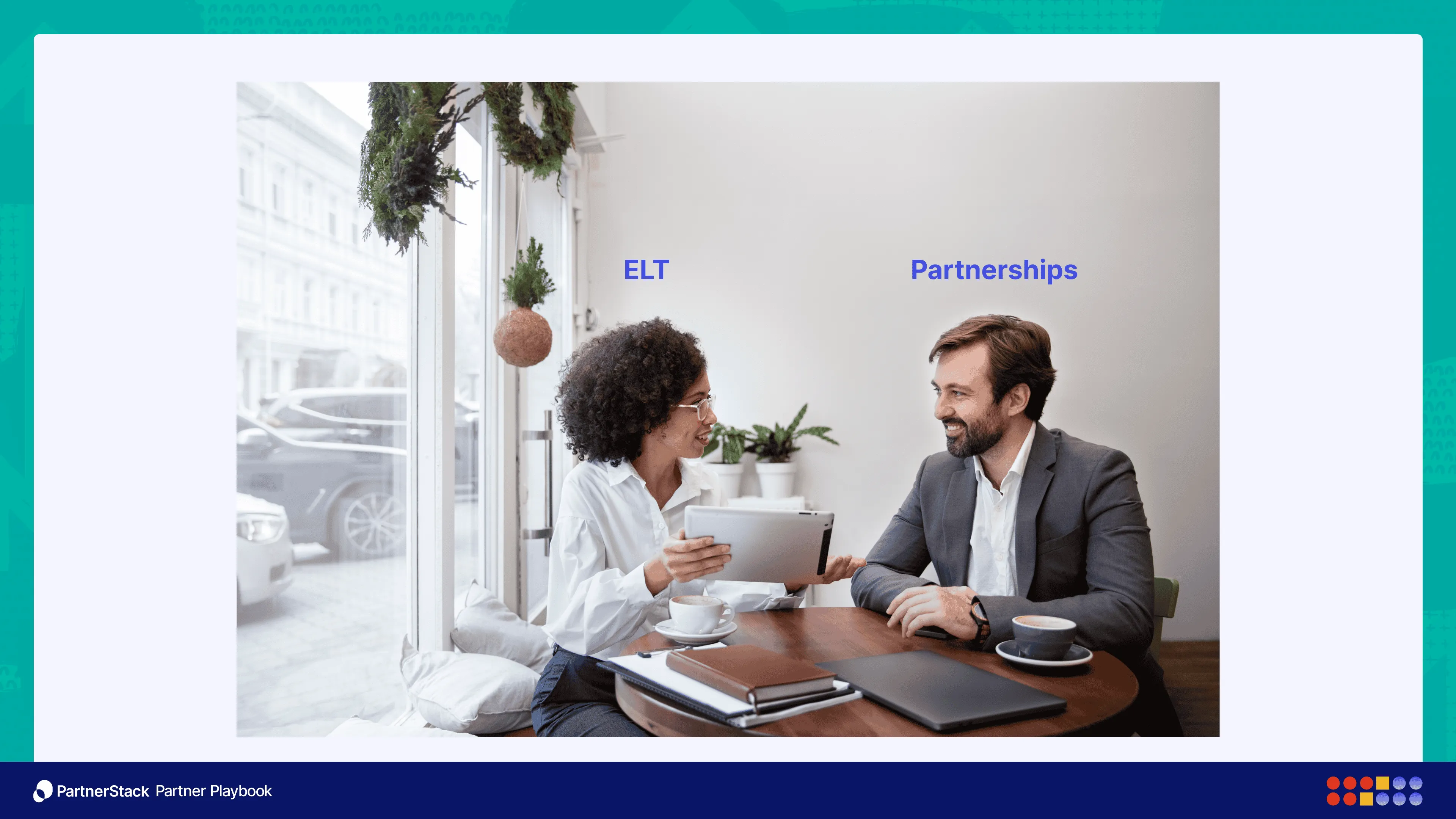  Stock imagery of two professionals (one is ELT, the other is in partnerships) having a conversation, looking interested/open to represent partner leaders having transparent conversations with leadership