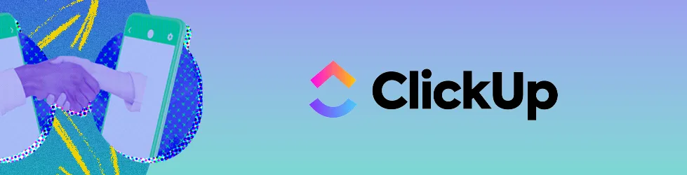 Affiliate programs for collaboration tools with the ClickUp logo
