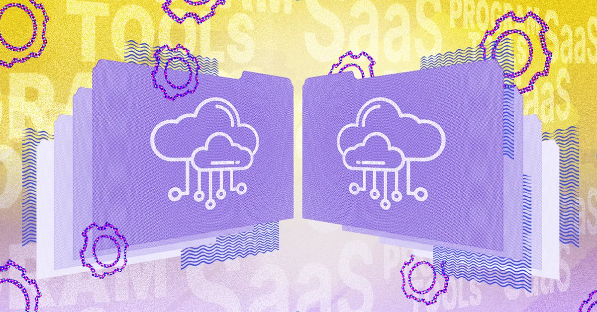 Abstract image of two cloud computing programs mirrored