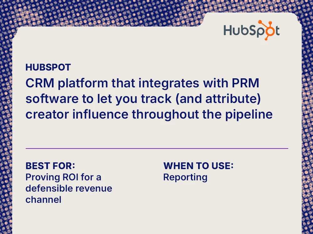 Card describing HubSpot features for B2B SaaS teams