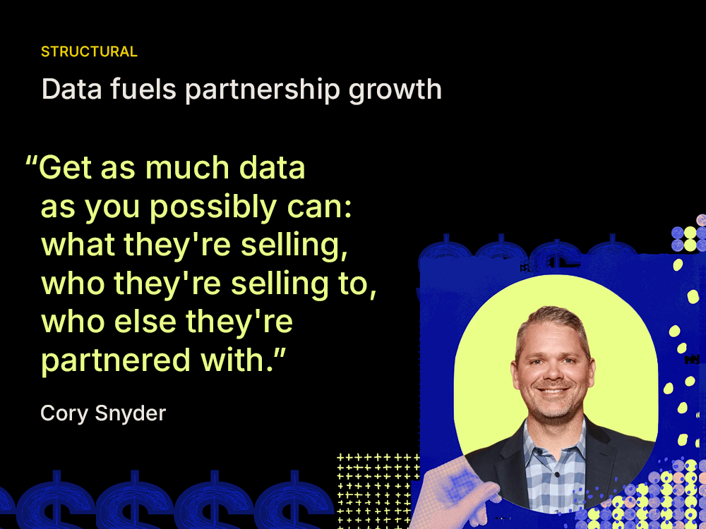 Cory Snyder headshot with quote on black and blue background