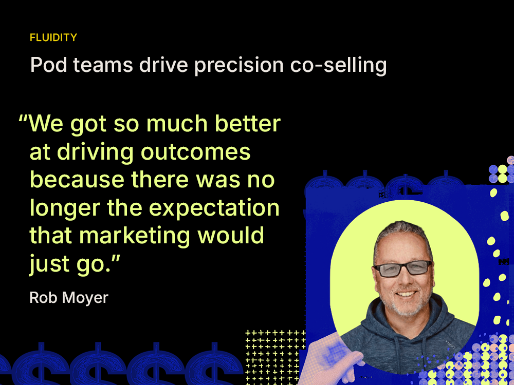 Rob Moyer headshot with quote on black and blue background