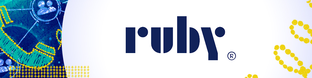 Ruby logo with hand-drawn star and squiggle