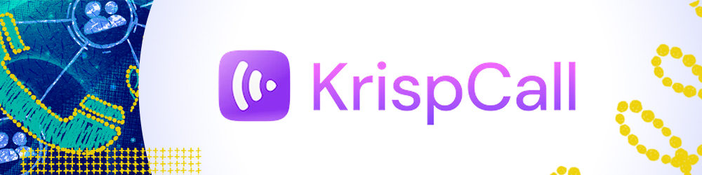 KrispCall logo with hand-drawn star and squiggle