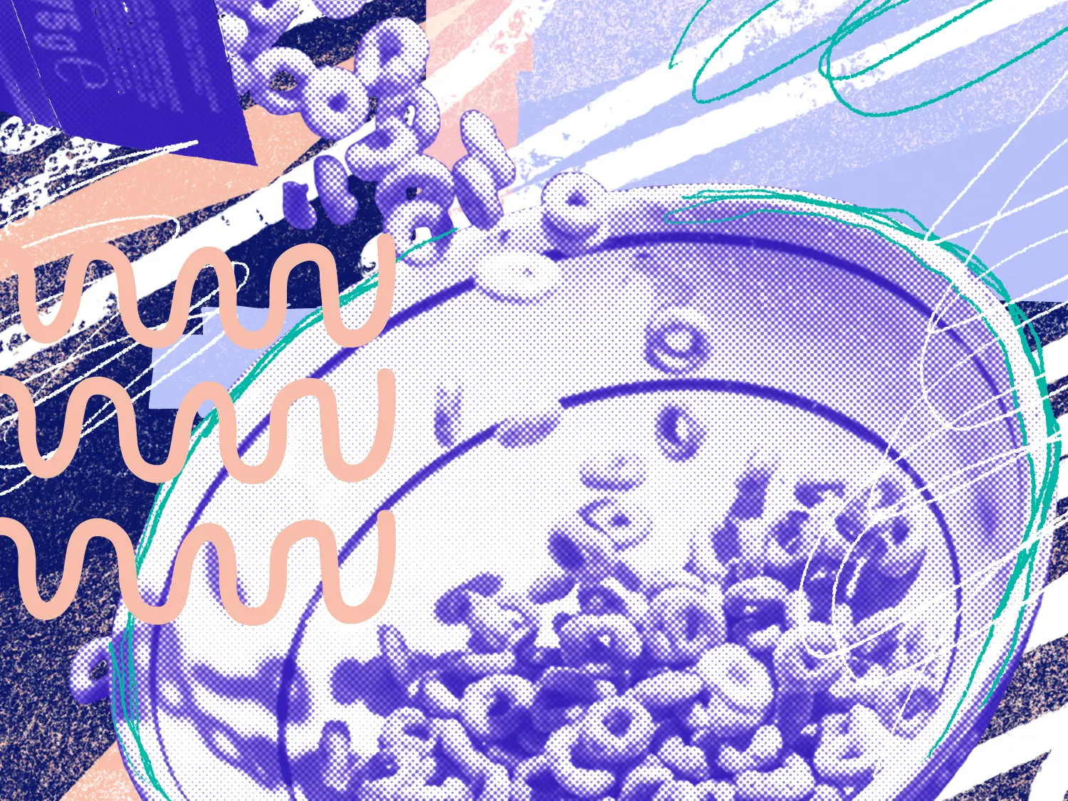 Cereal being poured from a box into a bowl.