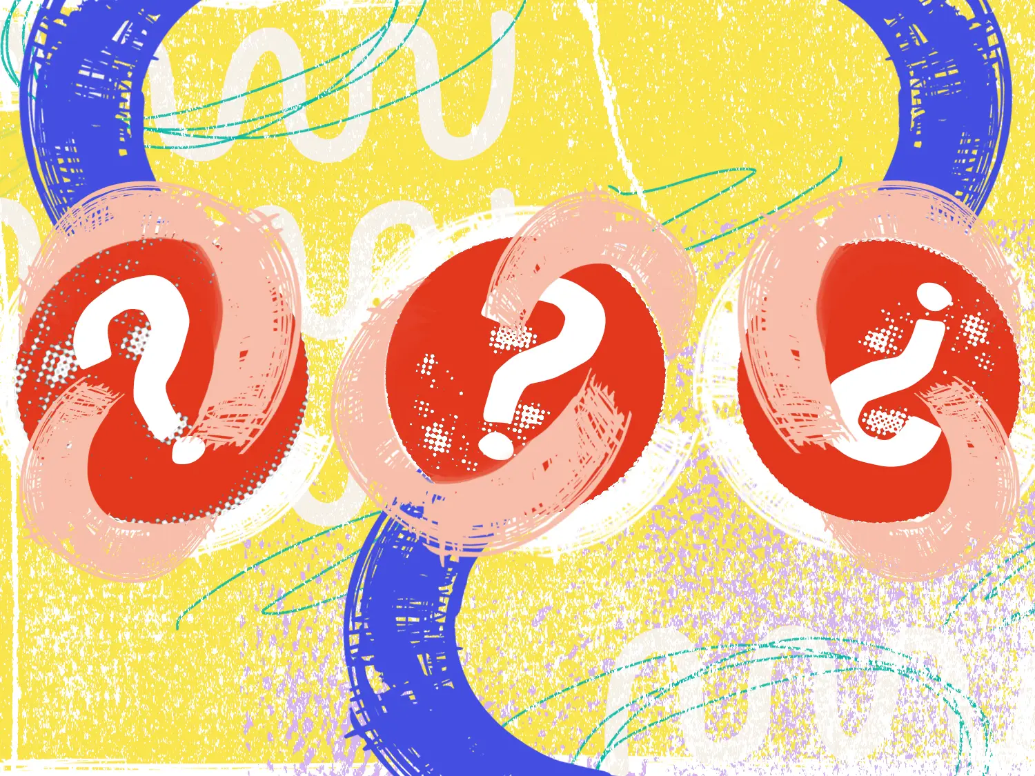 Illustration of three question marks