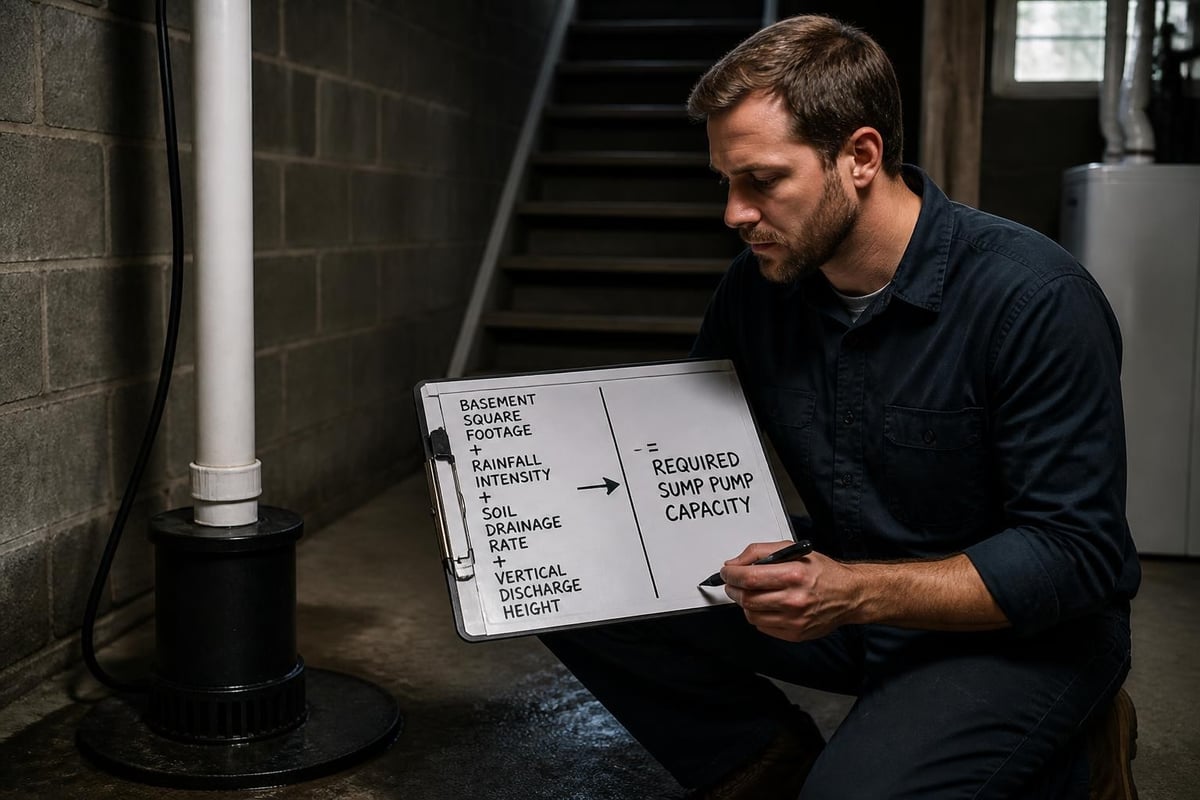 Sump pump capacity calculation