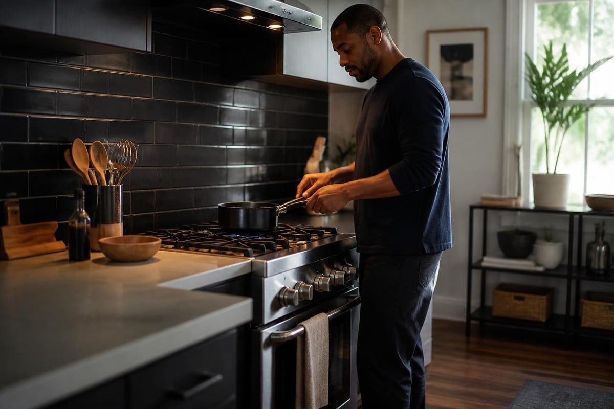 Kitchen fire prevention zones