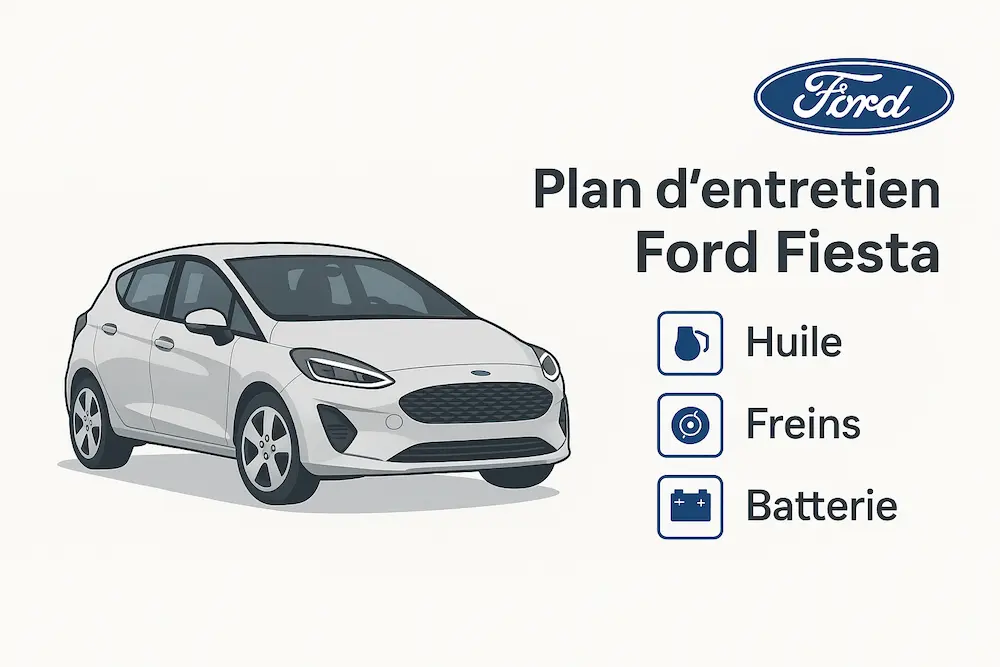 Plan d'entretien Ford Fiesta Essence, Diesel et Hybride - Guide complet