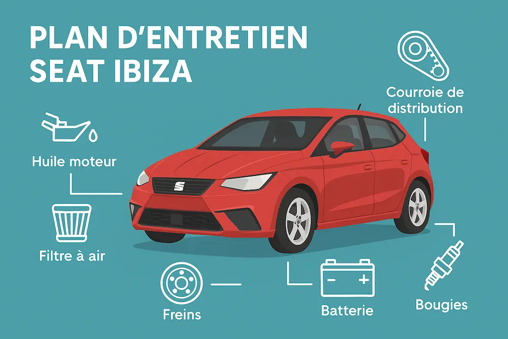 Plan d'entretien Seat Ibiza Essence, Diesel et Hybride - Guide complet