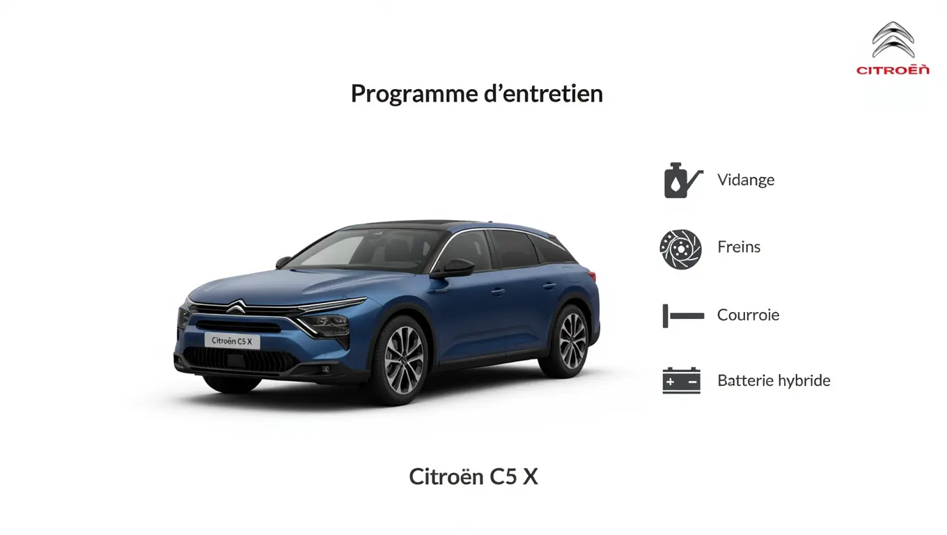 Plan d'entretien Citroen C5X Essence, Diesel, Hybride rechargeable - Guide complet