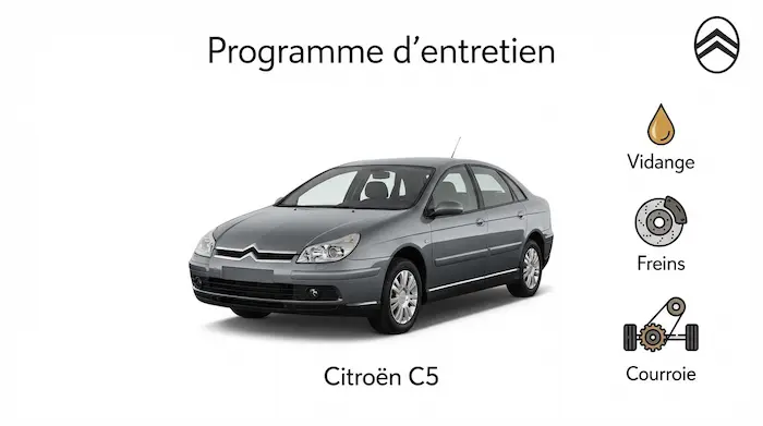 Plan d'entretien Citroen C5 Essence, Diesel - Guide complet