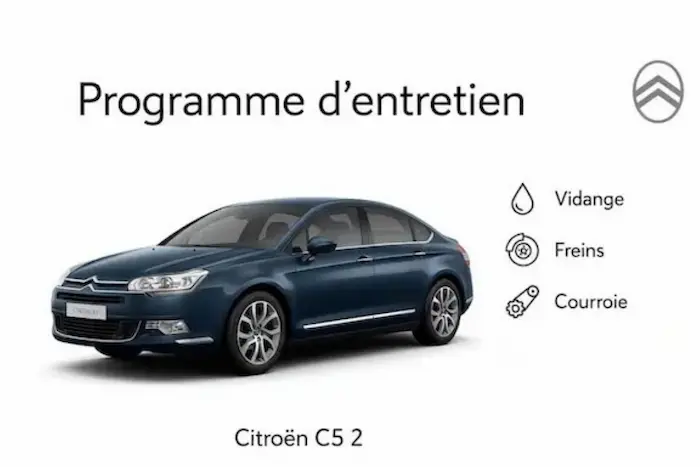 Plan d'entretien Citroen C5 2 Essence, Diesel - Guide complet