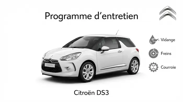 Plan d'entretien Citroen DS3 Essence, Diesel - Guide complet