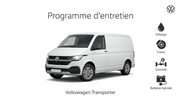 Plan d'entretien Volkswagen Transporter Diesel, Hybride et Electrique - Guide complet
