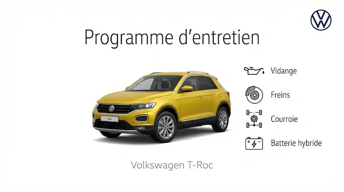 Plan d'entretien Volkswagen T-Roc Essence, Diesel et Hybride - Guide complet