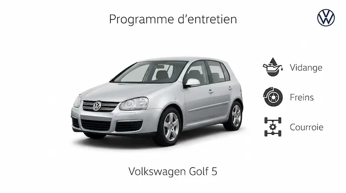 Plan d'entretien Volkswagen Golf 5 Essence, Diesel - Guide complet