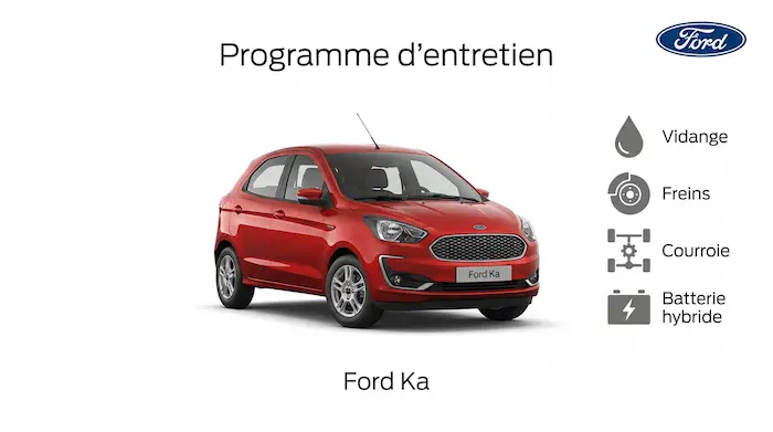 Plan d'entretien Ford Ka Diesel, Essence - Guide complet