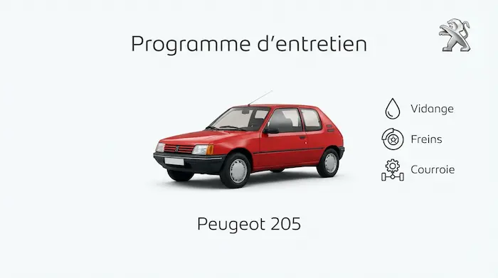 Programme d'entretien Peugeot 205 Essence, Diesel - Guide complet