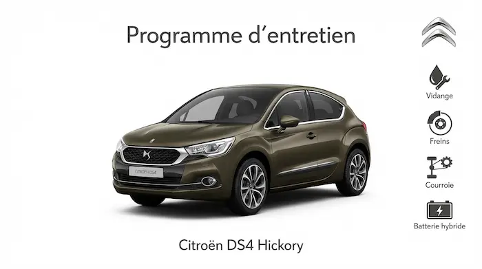 Plan d'entretien Citroen DS4 Essence, Diesel et Hybride - Guide complet