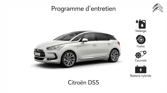 Plan d'entretien Citroen DS5 Essence, Diesel et Hybride - Guide complet