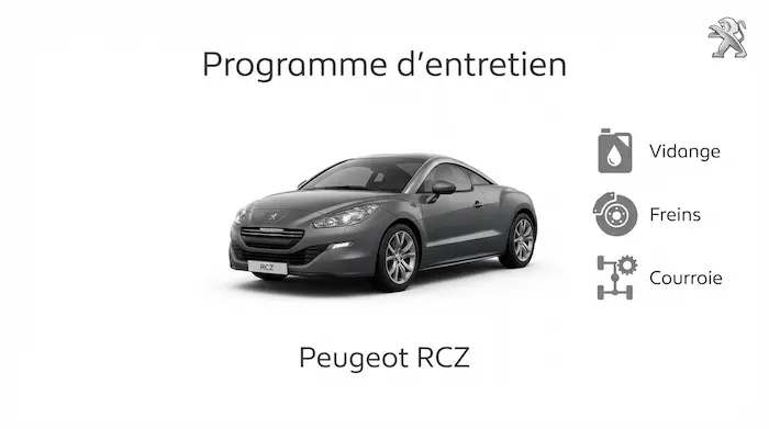 Programme d'entretien Peugeot RCZ Essence, Diesel - Guide complet