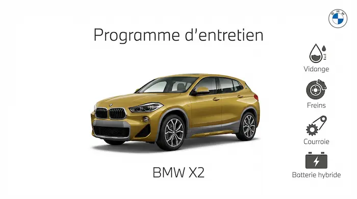 Plan d'entretien BMW X2 Essence, Diesel, Hybride et Electrique : le guide complet