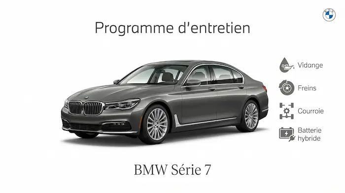 Plan d'entretien BMW Serie 7 Essence, Diesel, Hybride et Electrique : le guide complet