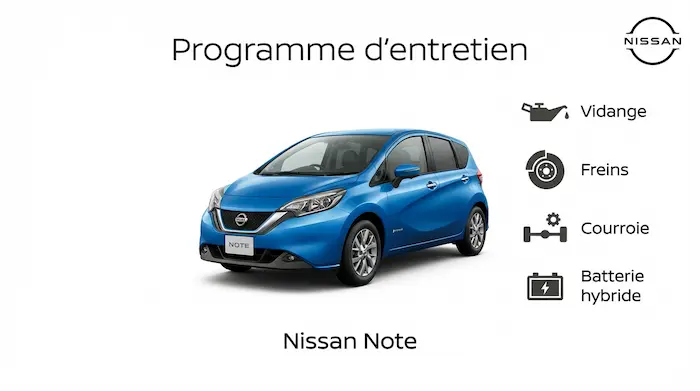 Plan d'entretien Nissan Note Essence, Diesel : le guide complet
