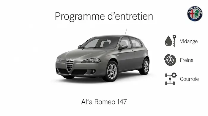 Plan d'entretien Alfa Romeo 147 Essence, Diesel : le guide complet