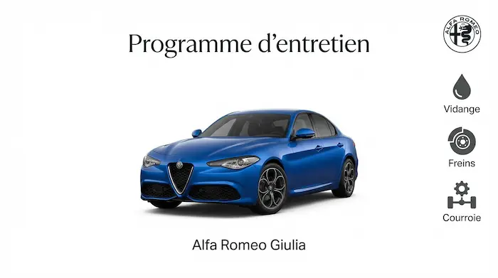 Plan d'entretien Alfa Romeo Guilia Essence, Diesel : le guide complet