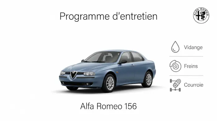 Plan d'entretien Alfa Romeo 156 Essence, Diesel : le guide complet