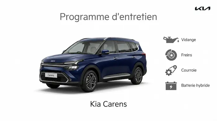 Plan d'entretien Kia Carens Essence, Diesel : le guide complet